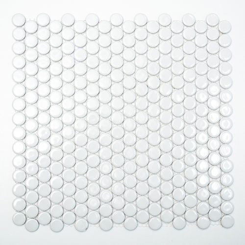 Mosaiktafel Homestile Knopf uni weiß glänzend 32x30cm