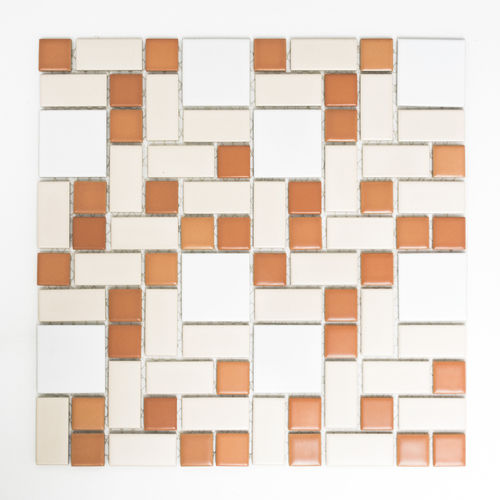 Mosaiktafel Homestile Kombination mix weiß/beige/tarrakotta matt 29x29 cm