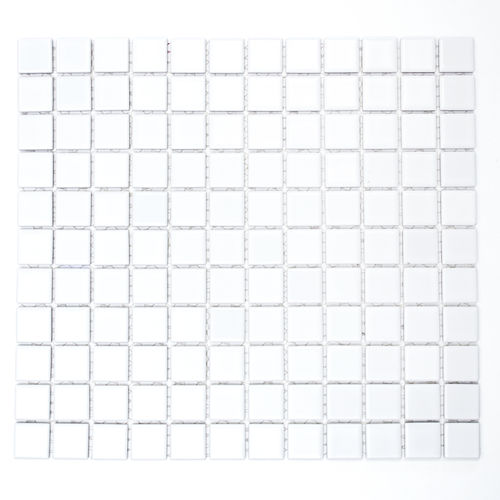 Mosaiktafel Homestile Quadrat uni weiß glänzend 33x30 cm
