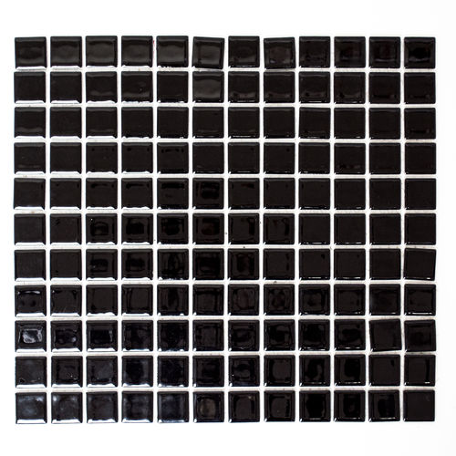 Mosaiktafel Homestile Quadrat uni schwarz glänzend 33x30 cm