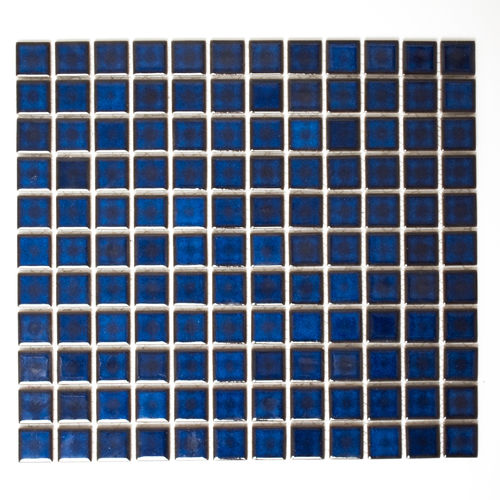 Mosaiktafel Homestile Quadrat uni kobaltblau glänzend 33x30 cm