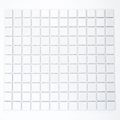 Mosaiktafel Homestile Quadrat uni weiß matt 33x30 cm