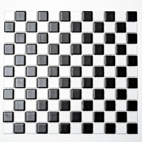 Mosaiktafel Homestile Quadrat schachbrett schwarz/weiß matt 33x30 cm