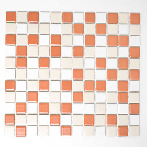 Mosaiktafel Homestile Quadrat mix weiß/creme/terrakotta matt 33x30 cm