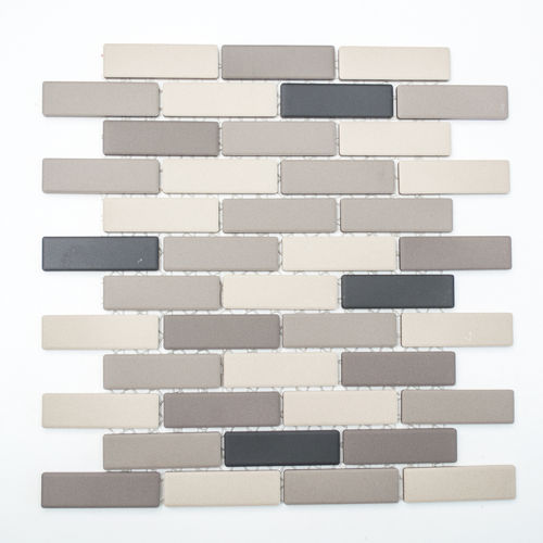 Mosaiktafel Homestile Brick mix weiß/grau unglasiert 29x29 cm