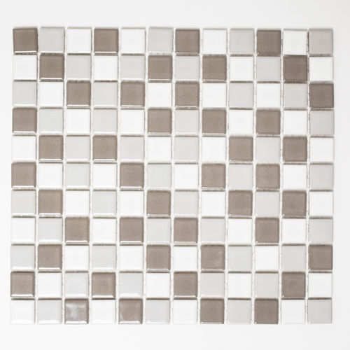 Mosaiktafel Homestile Quadrat mix grau/weiß glänzend 33x30 cm