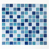 Mosaiktafel Homestile Quadrat mix blau glänzend 33x30 cm