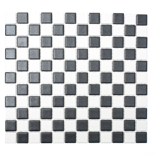 Mosaiktafel Homestile Quadrat schachbrett schwarz/weiß rutschhemmend R10 33x30 cm