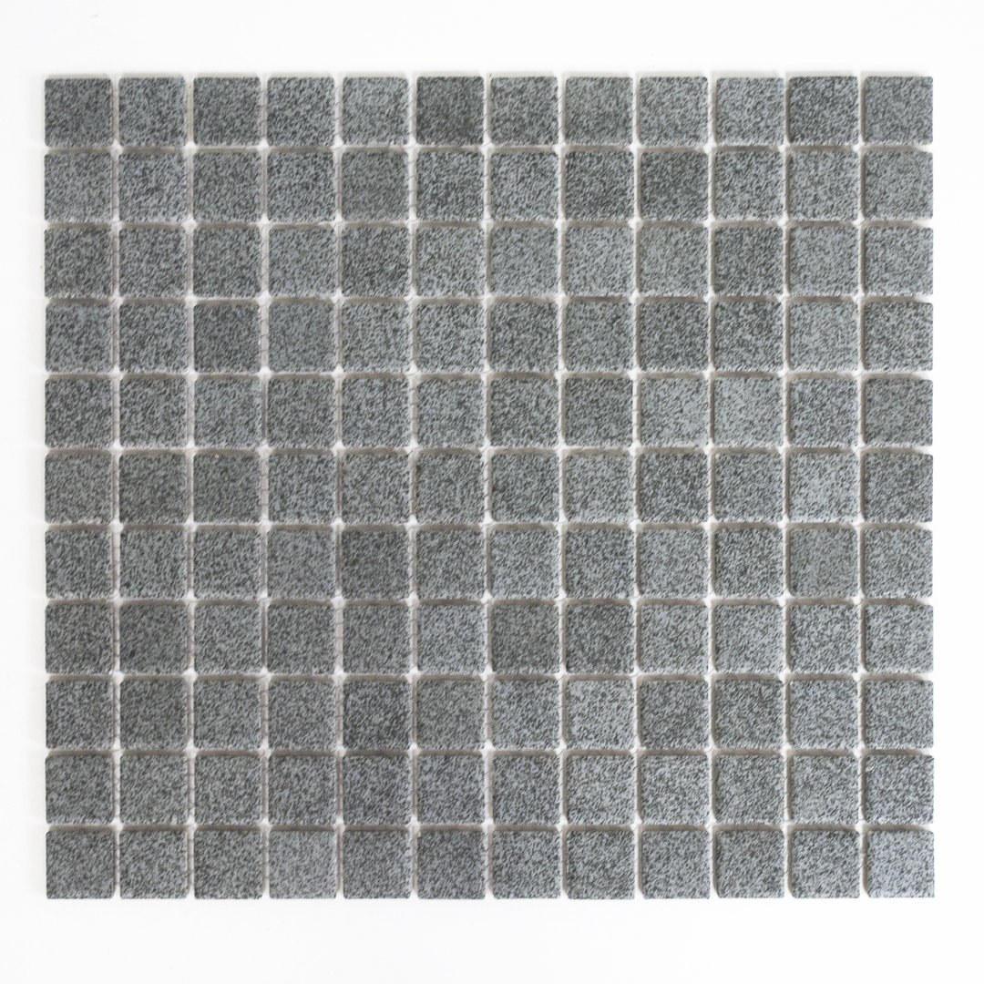 Mosaikmatte Keramikmosaik Mosaikfliese Quadrat uni steingrau rutschhemmend R10B 