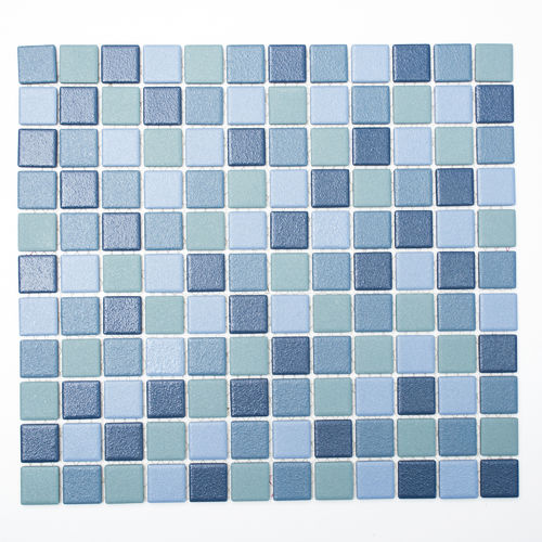 Mosaiktafel Homestile Quadrat uni blau rutschhemmend R10B 33x30 cm