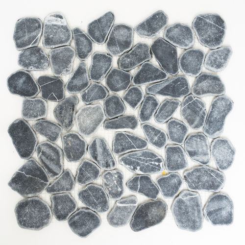 Mosaiktafel Homestile Kiesel geschnitten uni schwarz 31x31 cm