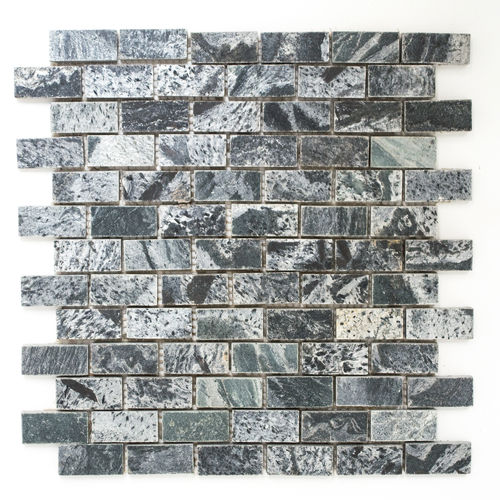 Mosaiktafel Homestile Brick silbergrau poliert 30x32 cm