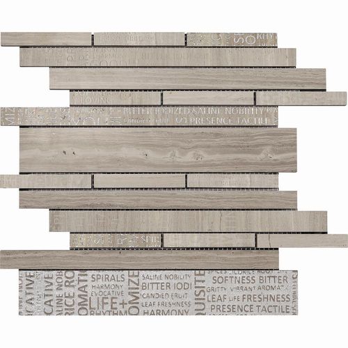 Mosaiktafel Boxer Multi Words White Wood 30x30 cm