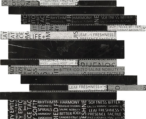 Mosaiktafel Boxer Multi Words White Black 30x30 cm