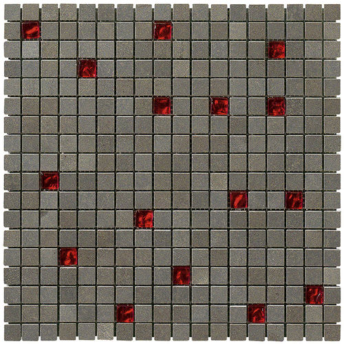 Mosaiktafel Boxer Carbon Glass Red Scarlett 30,5x30,5 cm