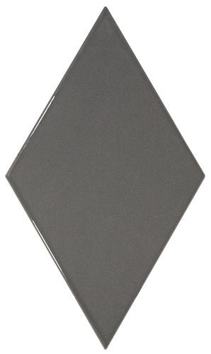 Wandfliese Equipe Rhombus Dark Grey glänzend 15,2x26,3 cm
