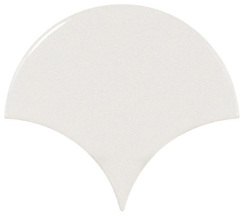 Wandfliese Equipe Scale Fan White glänzend 10,6x12 cm