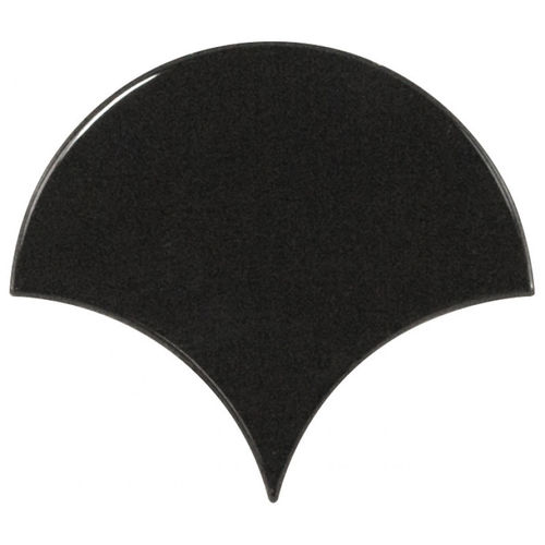 Wandfliese Equipe Scale Fan Black glänzend 10,6x12 cm