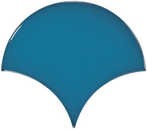 Wandfliese Equipe Scale Fan Electric Blue glänzend 10,6x12 cm