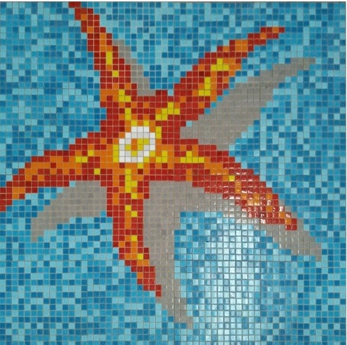 Mosaiktafel Homestile Bild Seestern groß 1,16x1,16 m papierverklebt