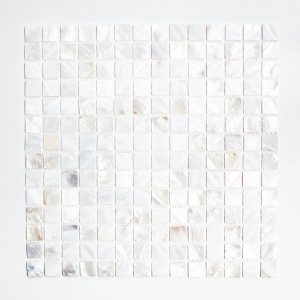Mosaiktafel Muschel Quadratmix Hellweiß 30x30 cm