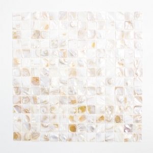 Mosaiktafel Muschel Quadratmix Hellbeige 30x30 cm