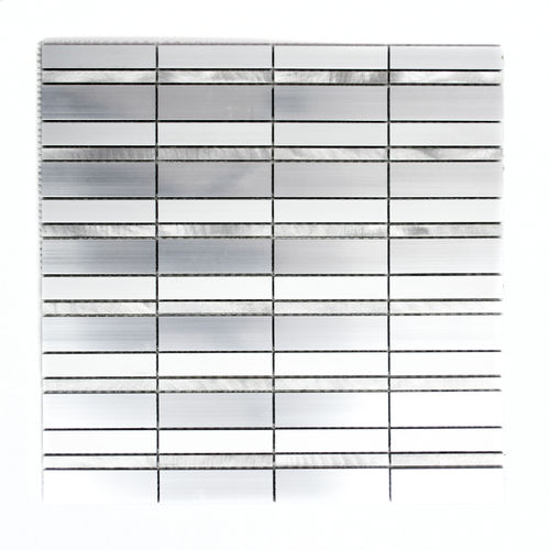 Mosaiktafel Rechteck Alu silver matt/gebürstet/poliert 30x30 cm