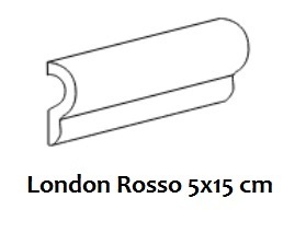 Bordüre Equipe London Rosso glänzend 5x15 cm