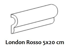 Bordüre Equipe London Rosso glänzend 5x20 cm