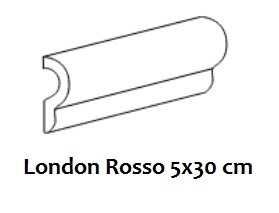 Bordüre Equipe London Rosso glänzend 5x30 cm