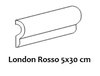 Bordüre Equipe London Rosso glänzend 5x30 cm