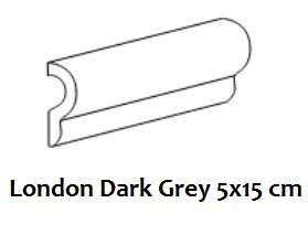 Bordüre Equipe London Dark Grey glänzend 5x15 cm