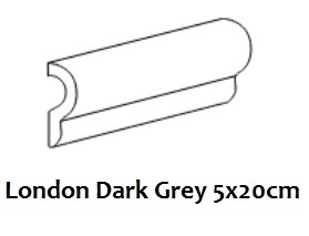 Bordüre Equipe London Dark Grey glänzend 5x20 cm
