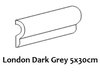 Bordüre Equipe London Dark Grey glänzend 5x30 cm
