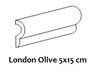Bordüre Equipe London Olive glänzend 5x15 cm