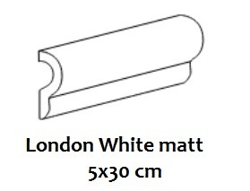 Bordüre Equipe London White matt 5x30 cm