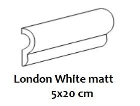Bordüre Equipe London White matt 5x20 cm