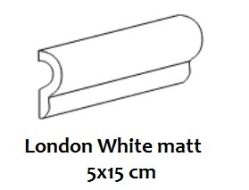 Bordüre Equipe London White matt 5x15 cm