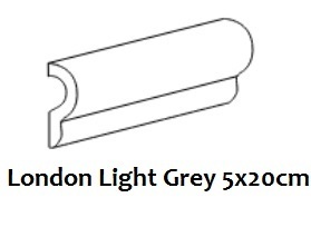 Bordüre Equipe London Light Grey glänzend 5x20 cm