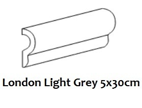 Bordüre Equipe London Light Grey glänzend 5x30 cm
