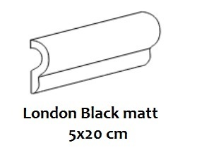 Bordüre Equipe London Black matt 5x20 cm