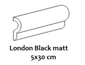 Bordüre Equipe London Black matt 5x30 cm