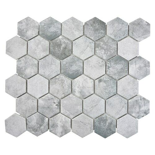Mosaiktafel Homestile Hexagon Curio Zement Hellgrau 32,5x28,1 cm