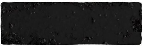 Musterfliese Nanda Brick 2.0 Ebony Black glänzend 6x20 cm