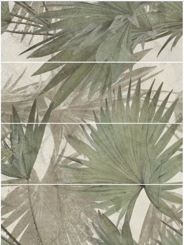 Wand-Dekorset Paradyz Green Philosophy Flora Olive 30x90 cm 4-tlg rektifiziert