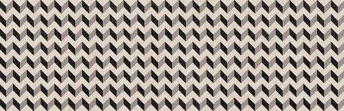 Dekorfliese Arcana Black & Cream - Cream Zigzag 32x99 cm rektifiziert
